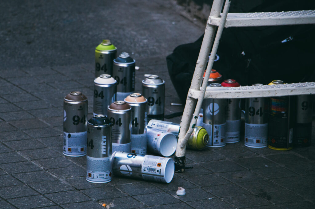 What is huffing? Spray paint cans on the ground