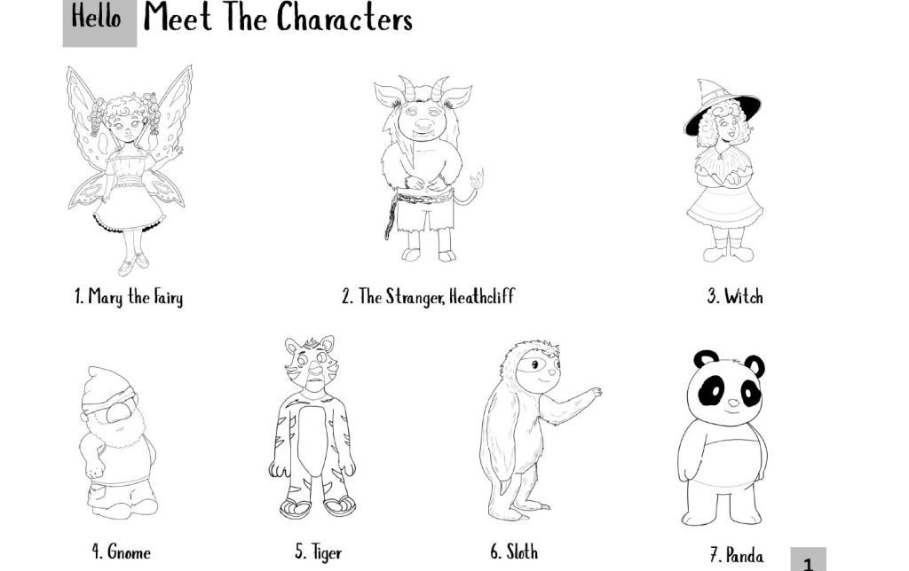 Mary the Fairy and the Stranger from the Moor Colouring page free download